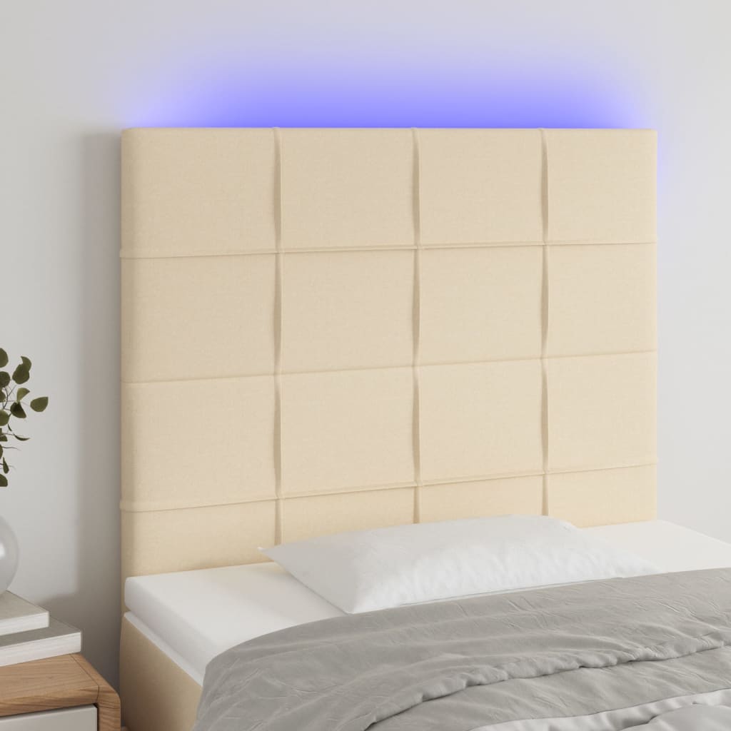 LED uzglavlje smeđesivo od tkanine