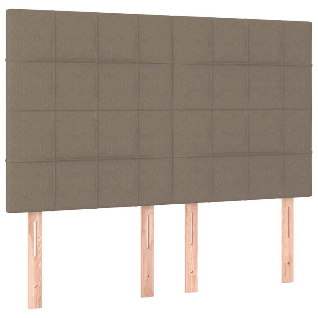 LED uzglavlje smeđesivo 144x5x118/128 cm od tkanine