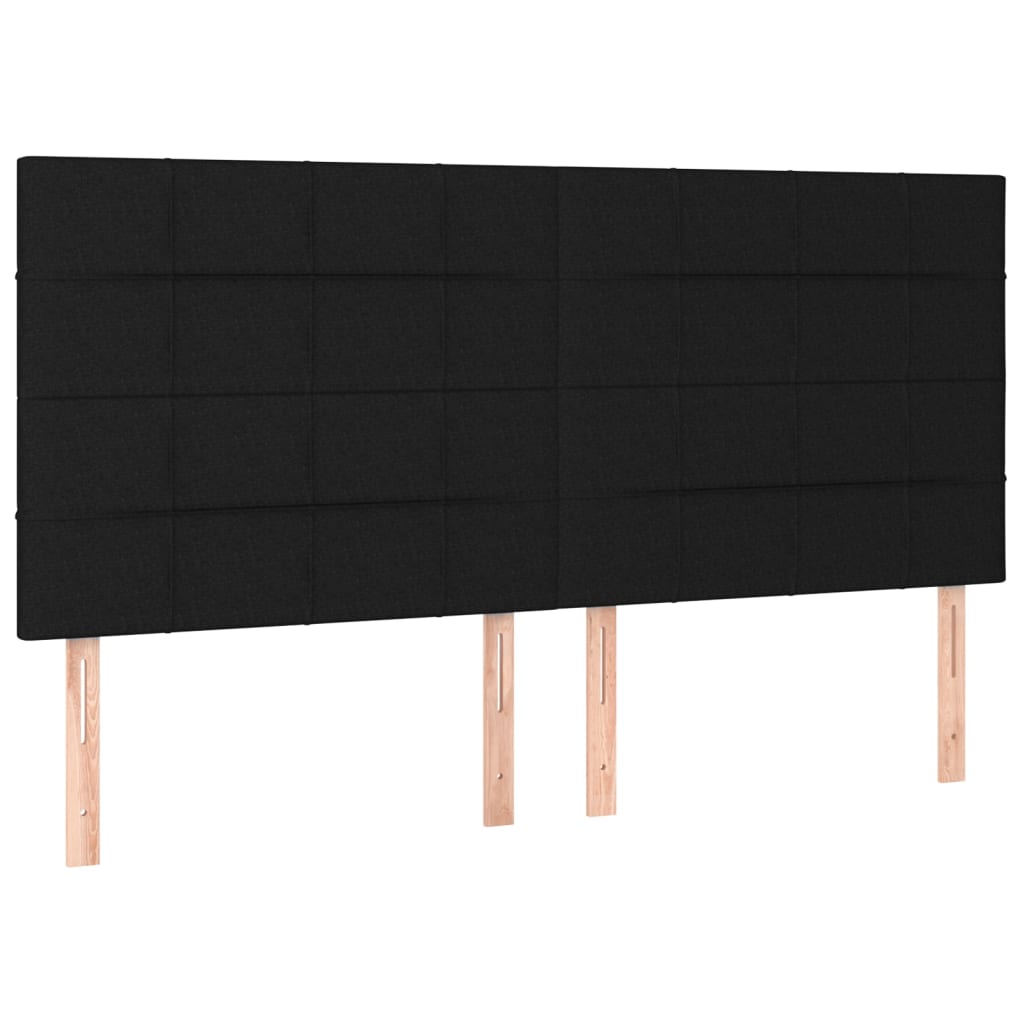 LED uzglavlje crno 160x5x118/128 cm od tkanine
