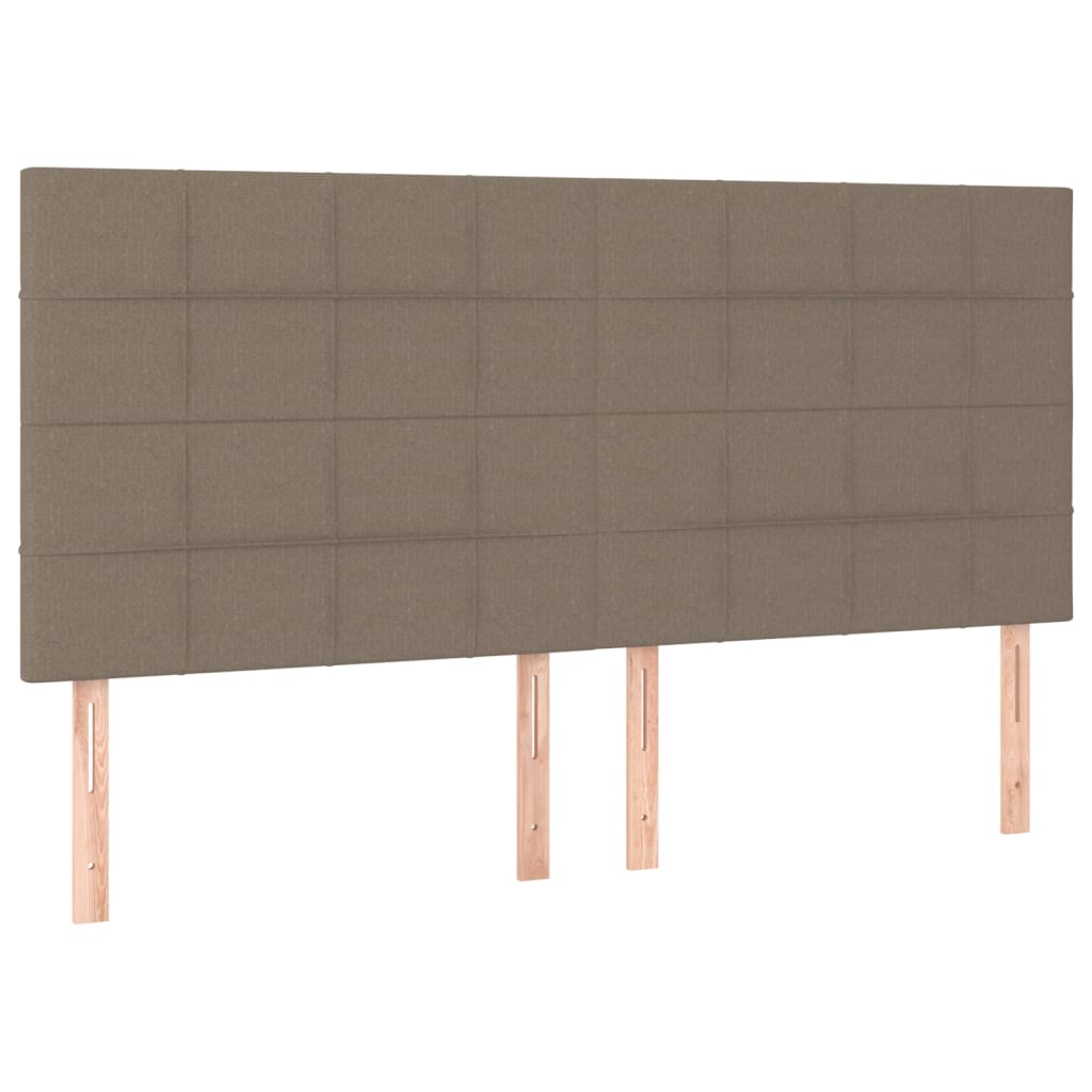 LED uzglavlje smeđesivo 160x5x118/128 cm od tkanine