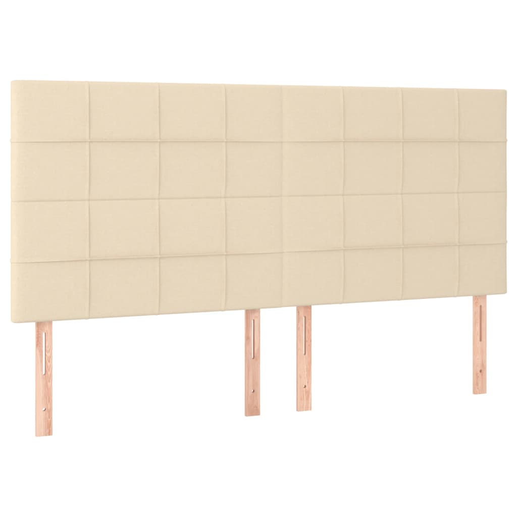 LED uzglavlje krem 160x5x118/128 cm od tkanine