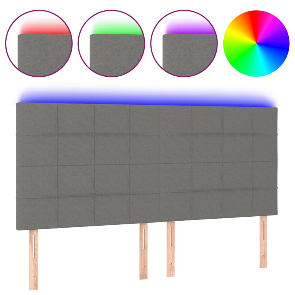 LED uzglavlje tamnosivo 180x5x118/128 cm od tkanine