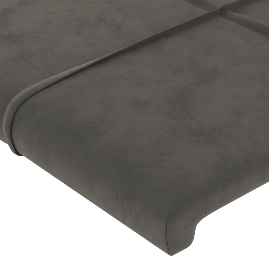 LED uzglavlje tamnosivo 90x5x118/128 cm baršunasto