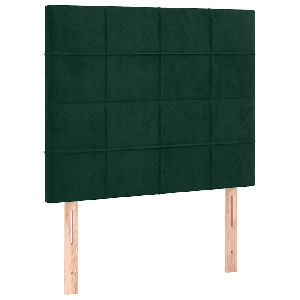 LED uzglavlje tamnozeleno 100x5x118/128 cm baršunasto