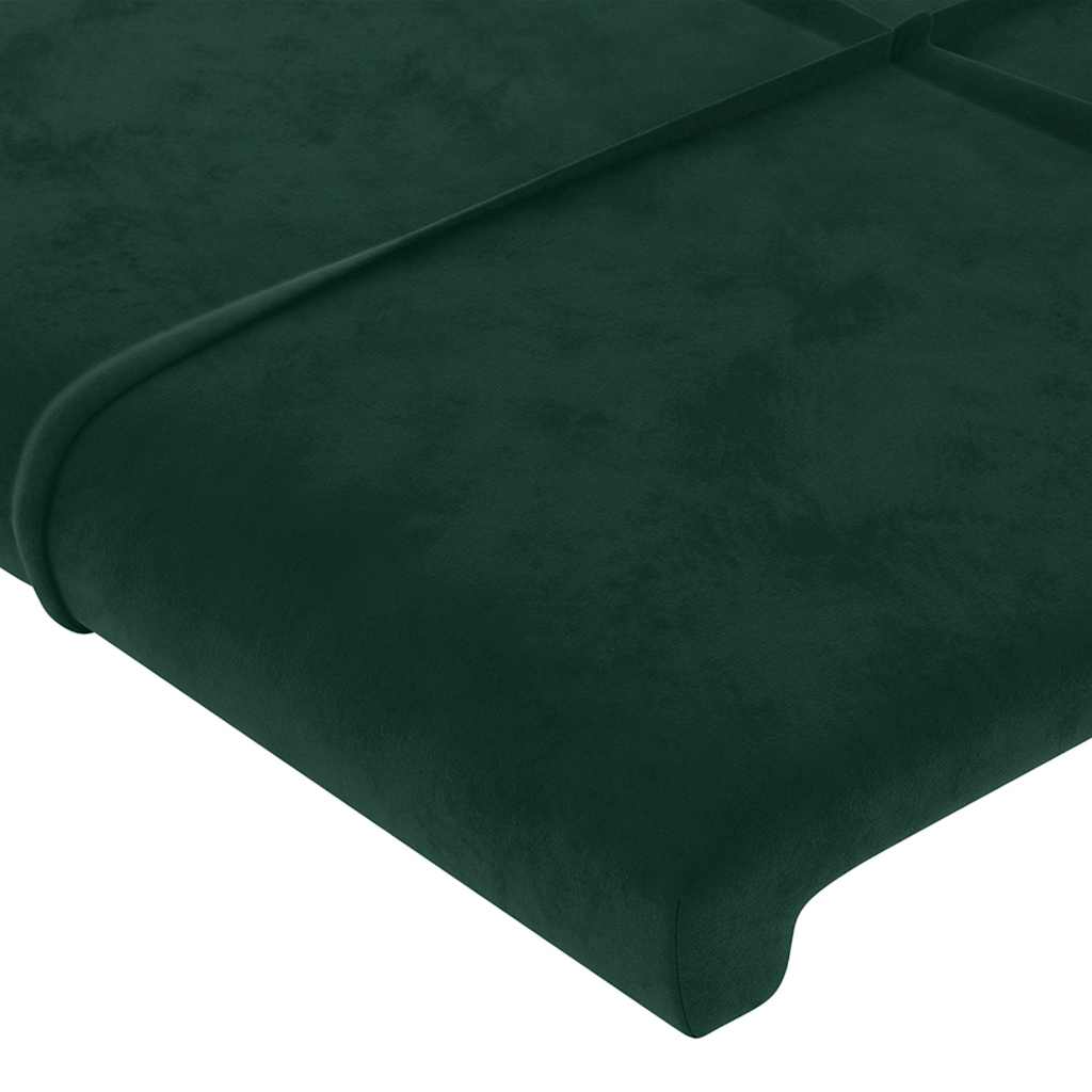 LED uzglavlje tamnozeleno 100x5x118/128 cm baršunasto