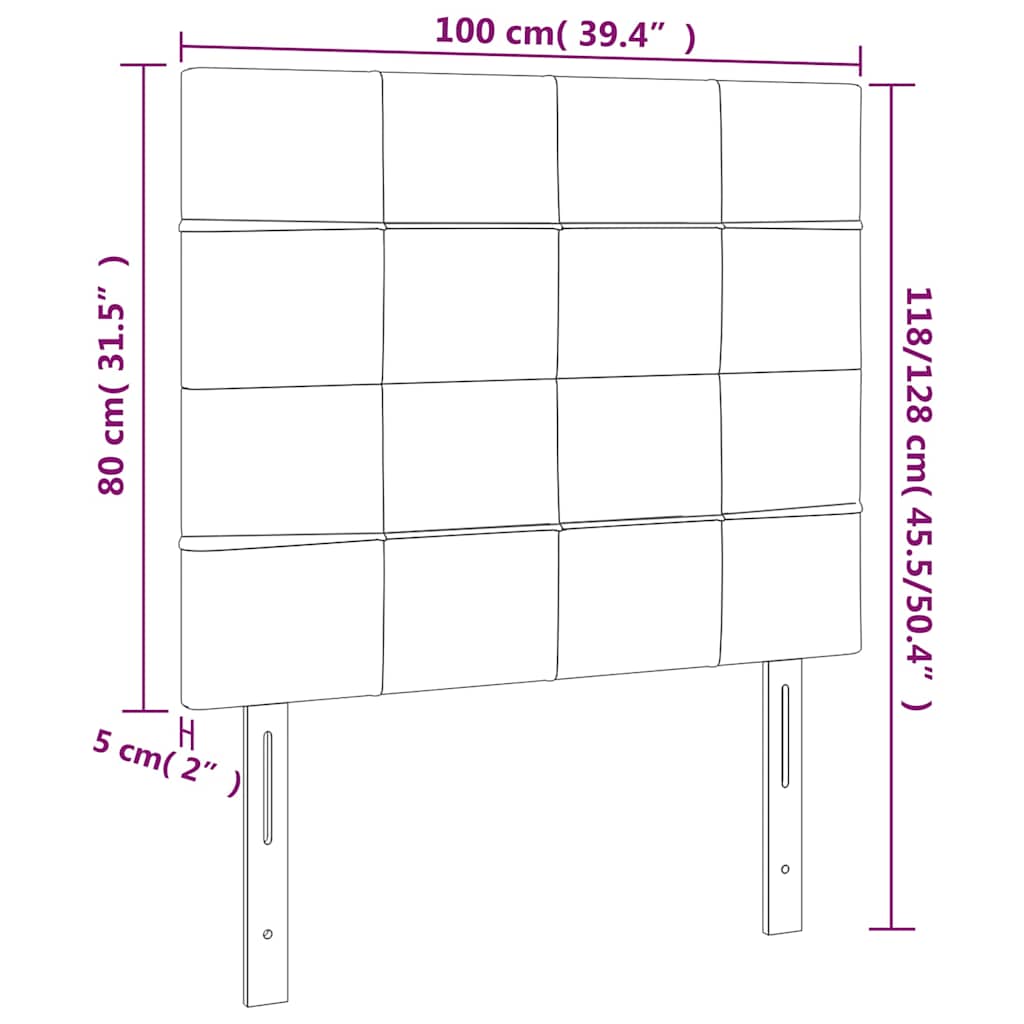 LED uzglavlje tamnozeleno 100x5x118/128 cm baršunasto