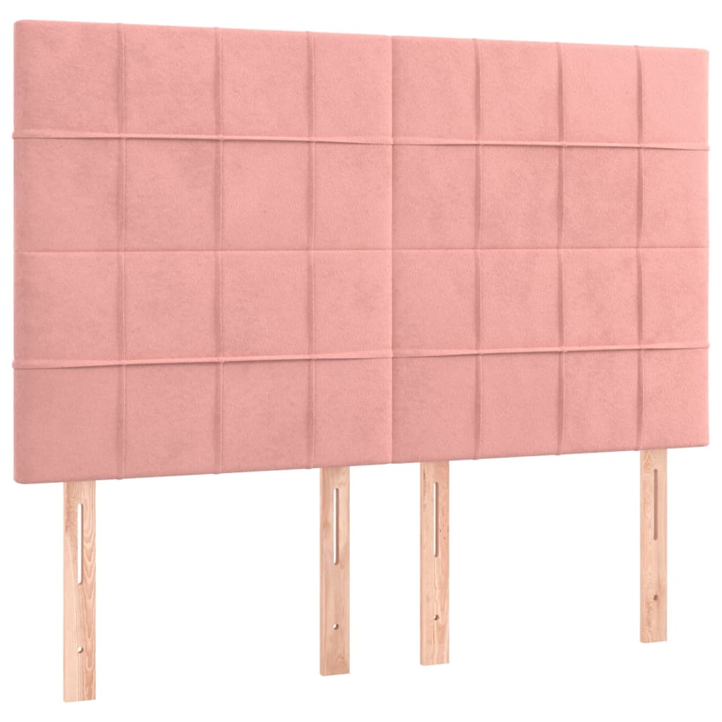 LED uzglavlje ružičasto 144x5x118/128 cm baršunasto