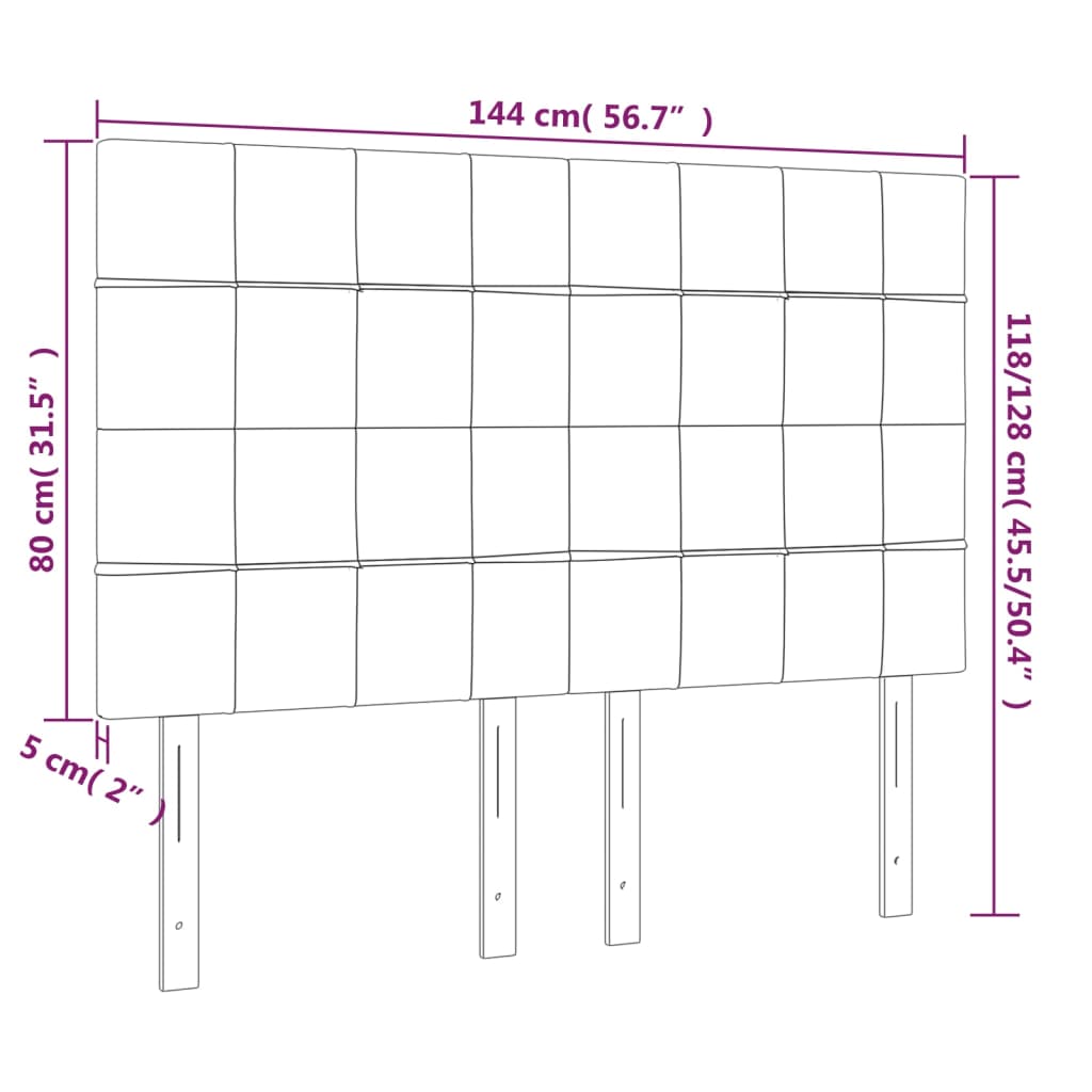 LED uzglavlje ružičasto 144x5x118/128 cm baršunasto