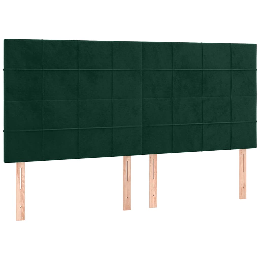 LED uzglavlje tamnozeleno 180x5x118/128 cm baršunasto