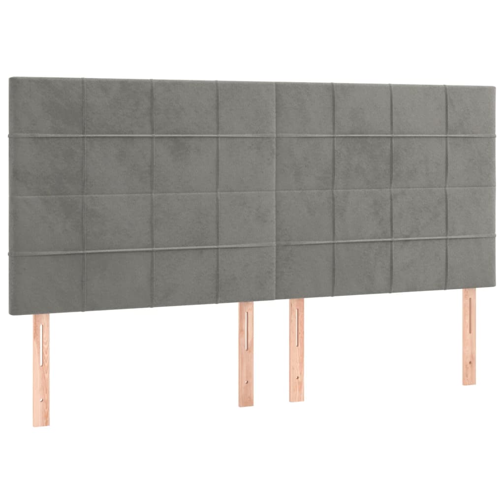 LED uzglavlje svjetlosivo 200x5x118/128 cm baršunasto
