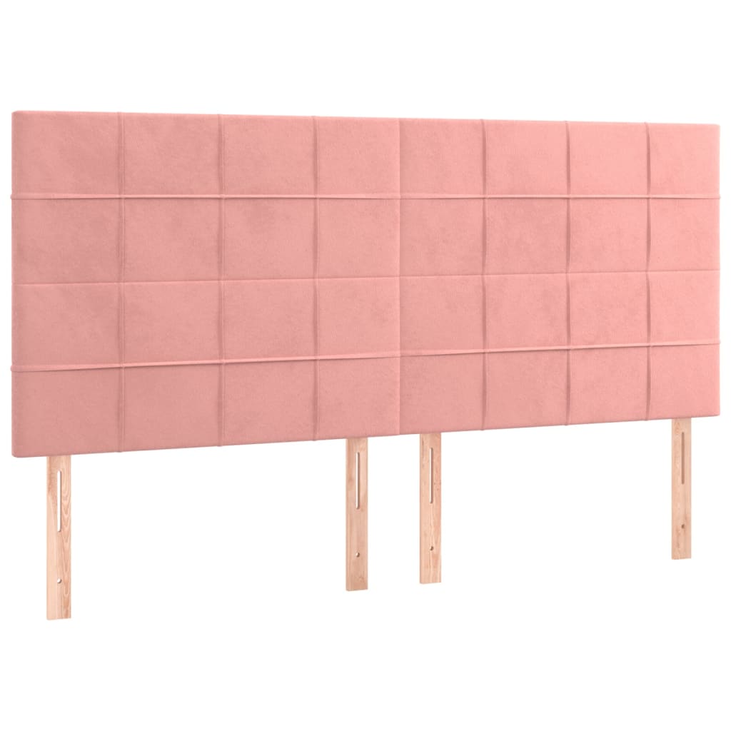 LED uzglavlje ružičasto 200x5x118/128 cm baršunasto