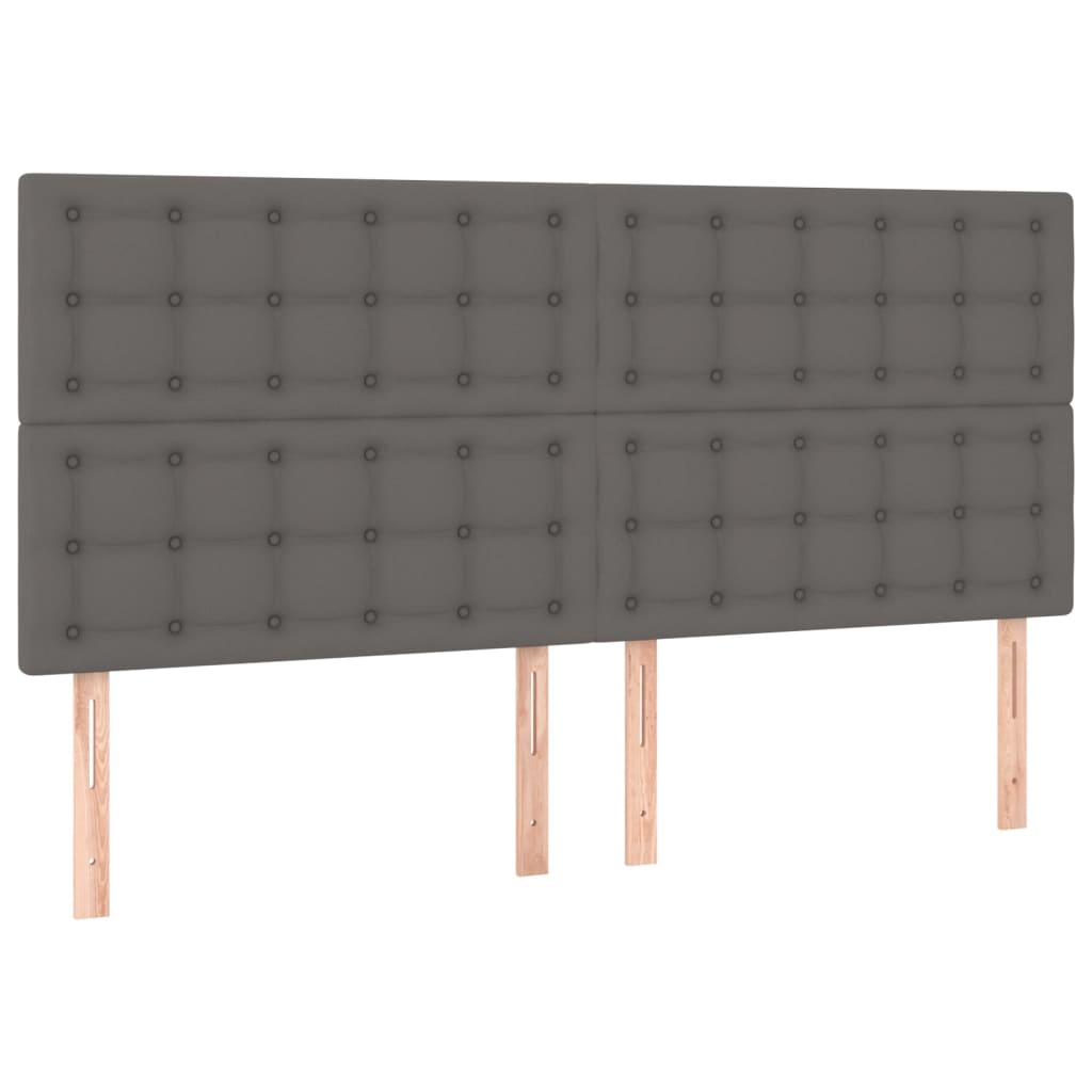 LED uzglavlje sivo 180x5x118/128 cm od umjetne kože