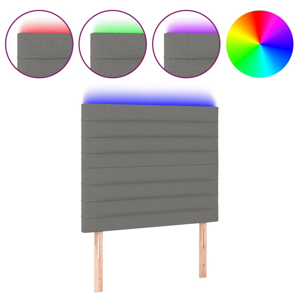 LED uzglavlje tamnosivo 80x5x118/128 cm od tkanine