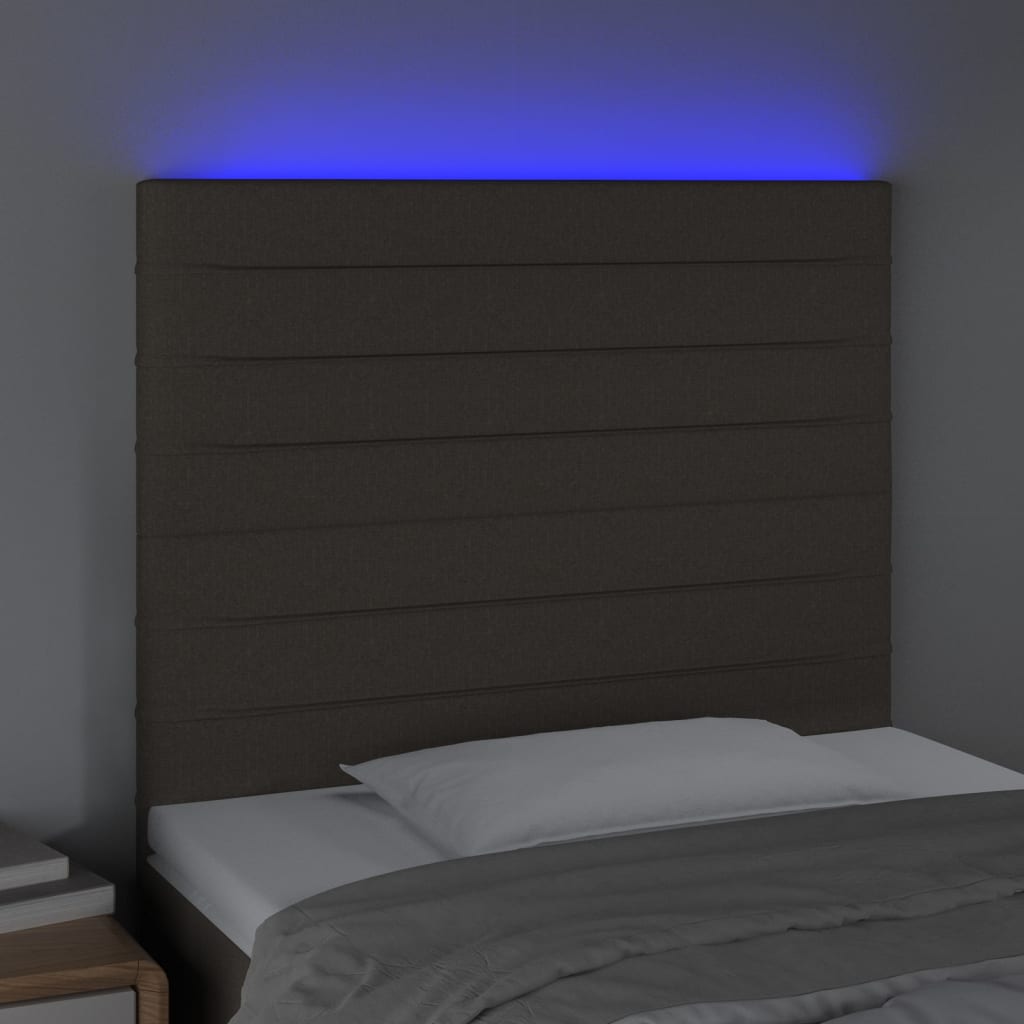 LED uzglavlje smeđesivo 80x5x118/128 cm od tkanine