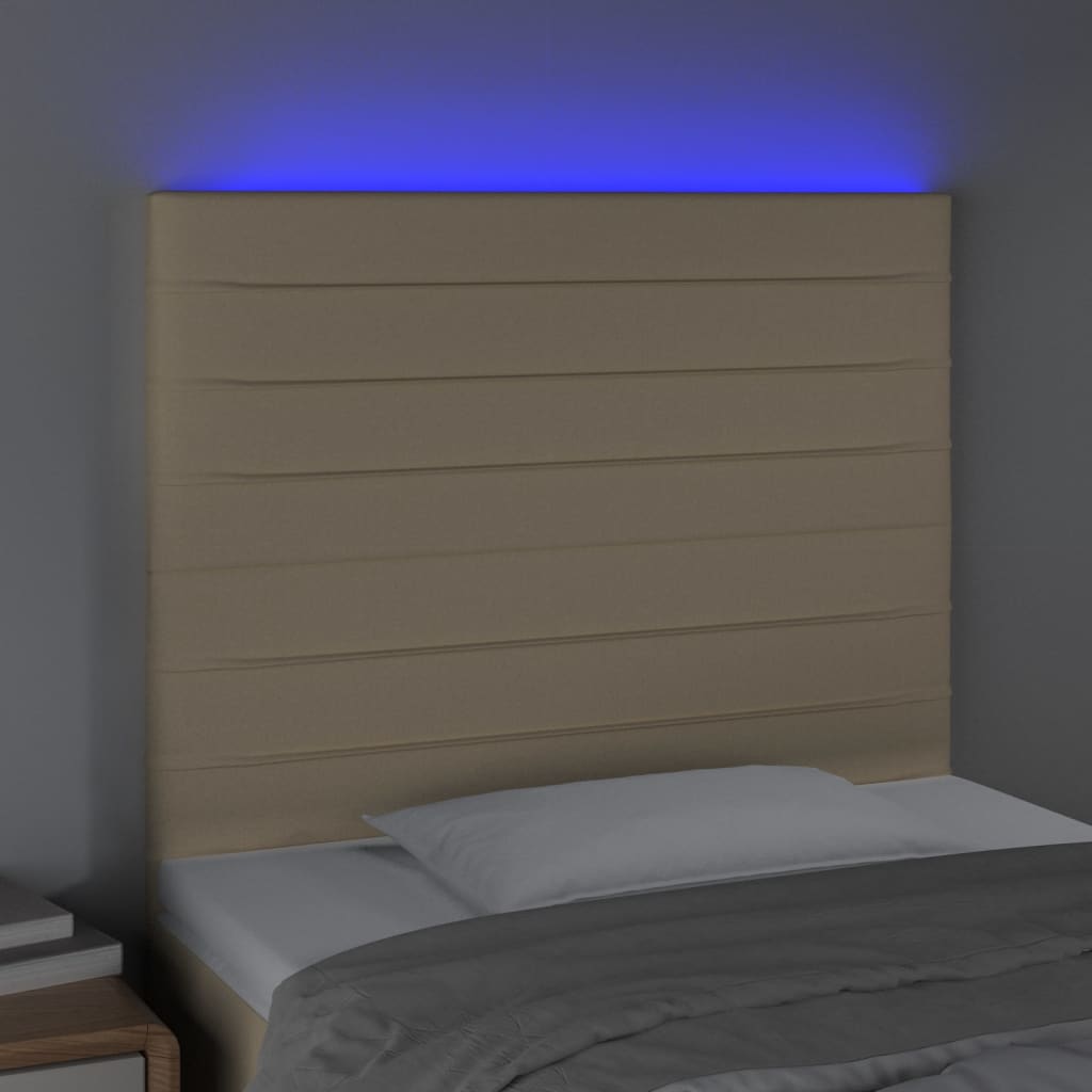 LED uzglavlje krem 80x5x118/128 cm od tkanine