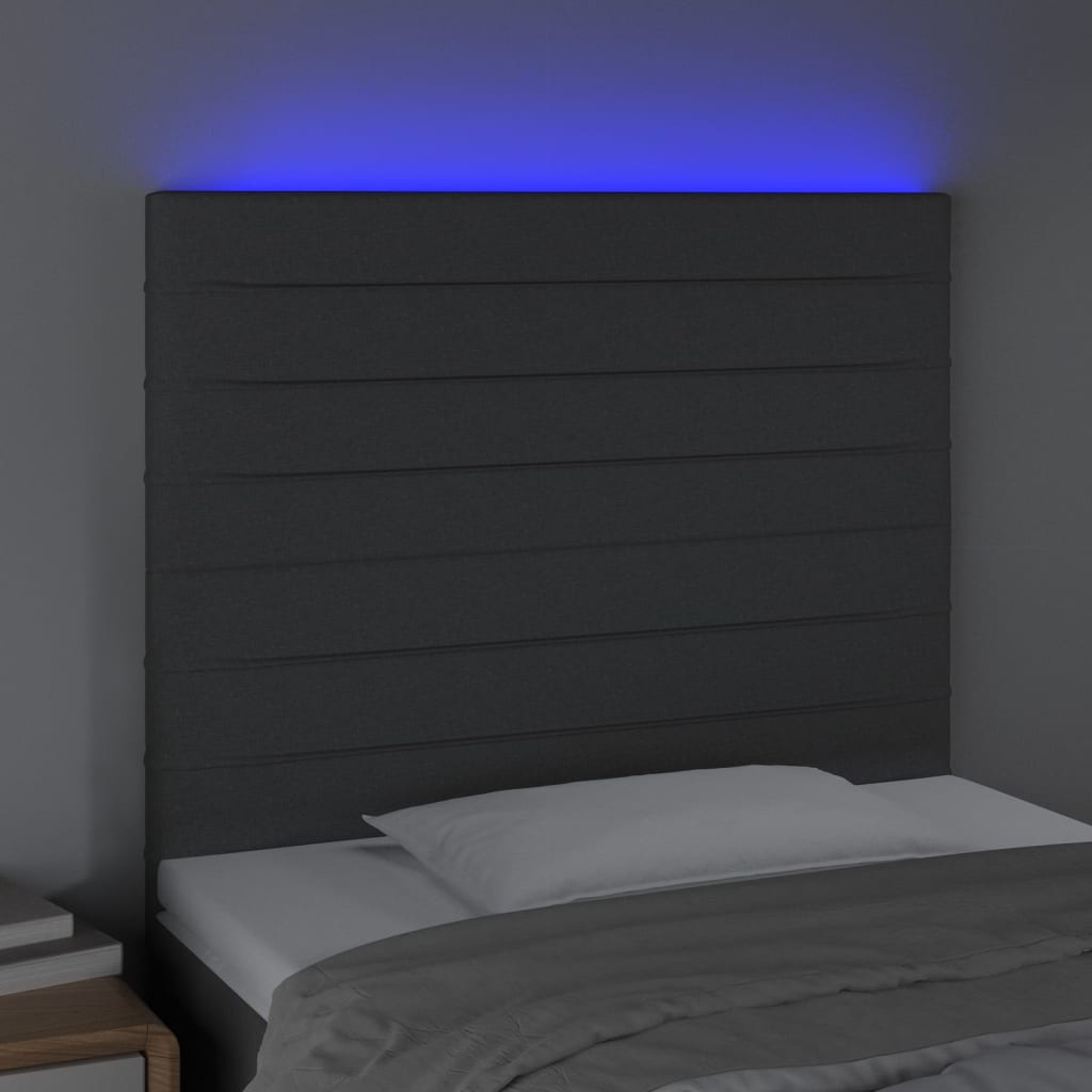 LED uzglavlje tamnosivo 100x5x118/128 cm od tkanine