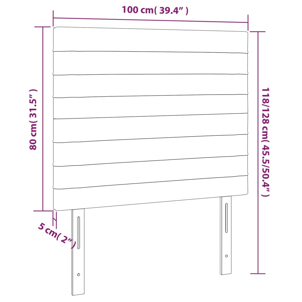 LED uzglavlje tamnosivo 100x5x118/128 cm od tkanine