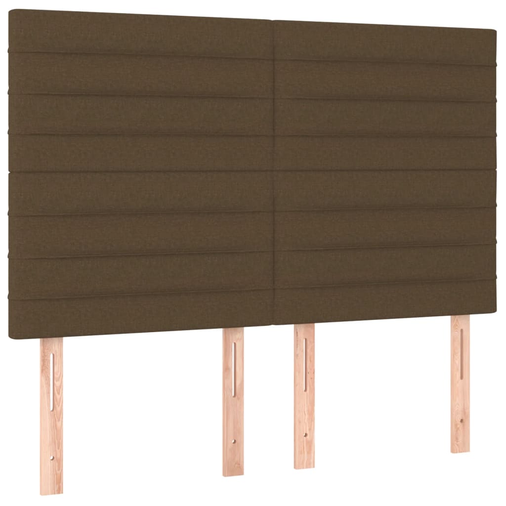 LED uzglavlje tamnosmeđe 144x5x118/128 cm od tkanine