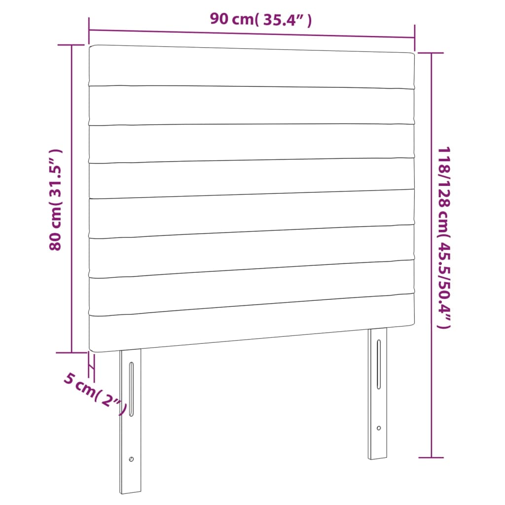 LED uzglavlje svjetlosivo 90x5x118/128 cm baršunasto