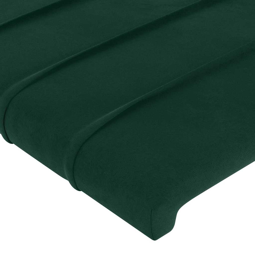 LED uzglavlje tamnozeleno 100x5x118/128 cm baršunasto