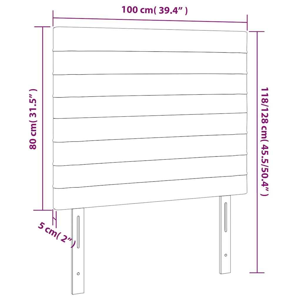 LED uzglavlje tamnozeleno 100x5x118/128 cm baršunasto