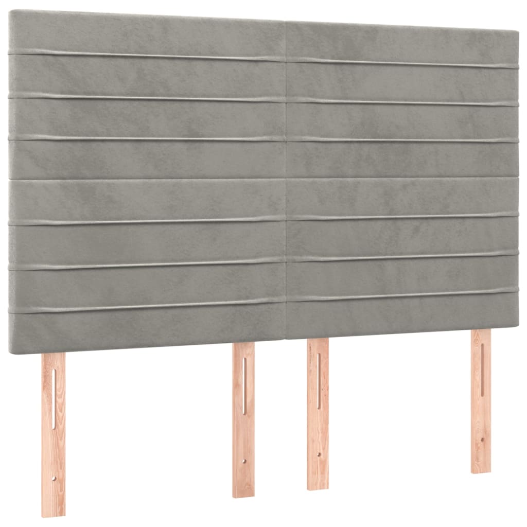 LED uzglavlje svjetlosivo 144x5x118/128 cm baršunasto