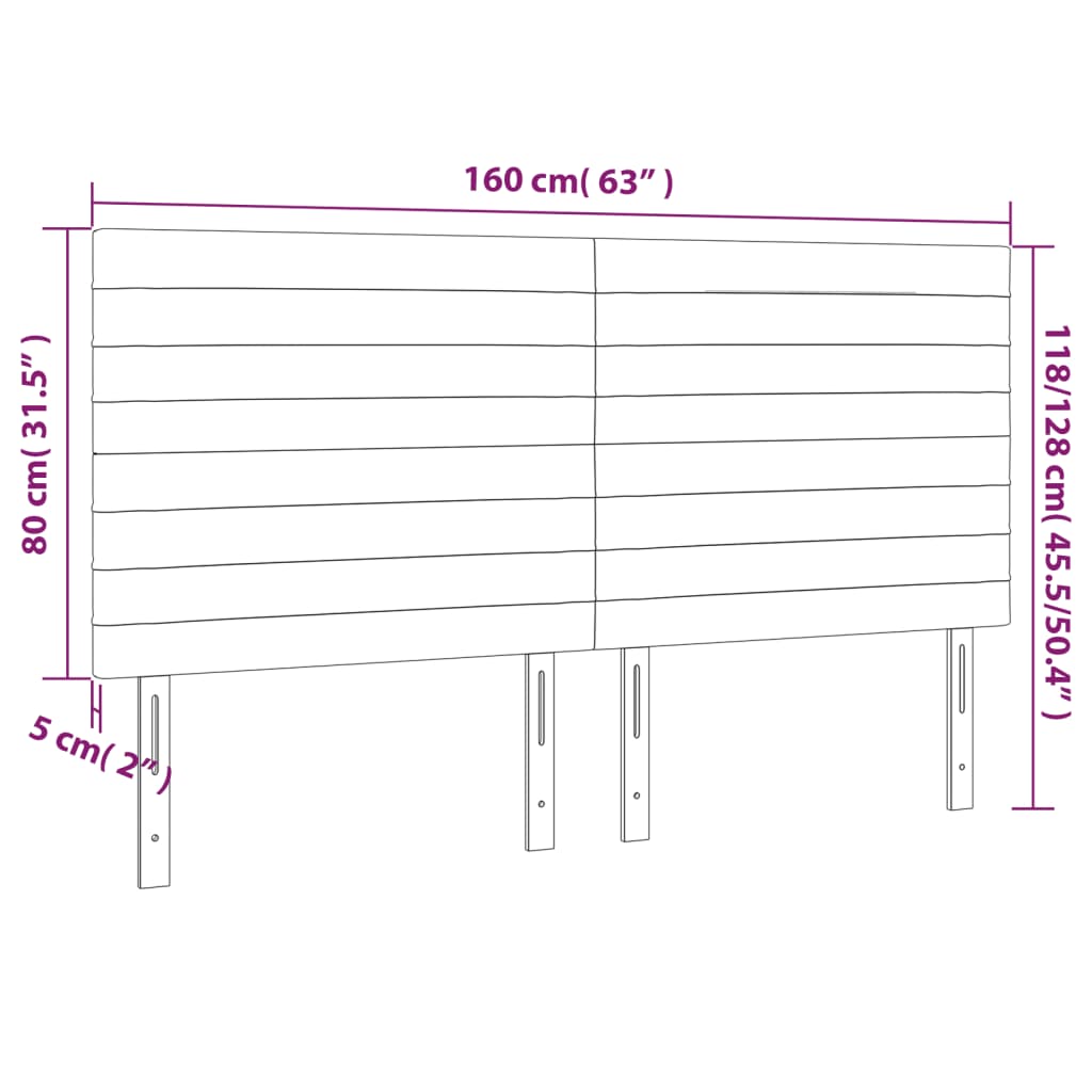 LED uzglavlje svjetlosivo 160x5x118/128 cm baršunasto