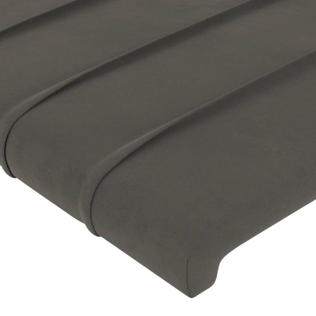 LED uzglavlje tamnosivo 160x5x118/128 cm baršunasto
