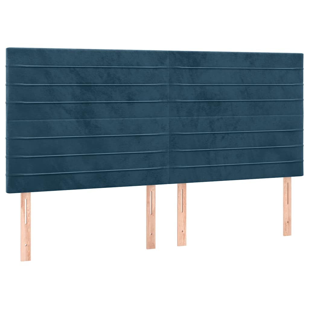 LED uzglavlje tamnoplavo 160x5x118/128 cm baršunasto
