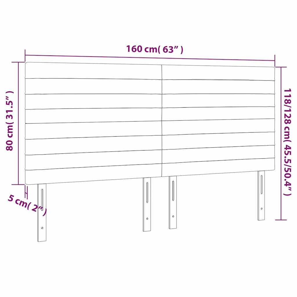 LED uzglavlje tamnoplavo 160x5x118/128 cm baršunasto