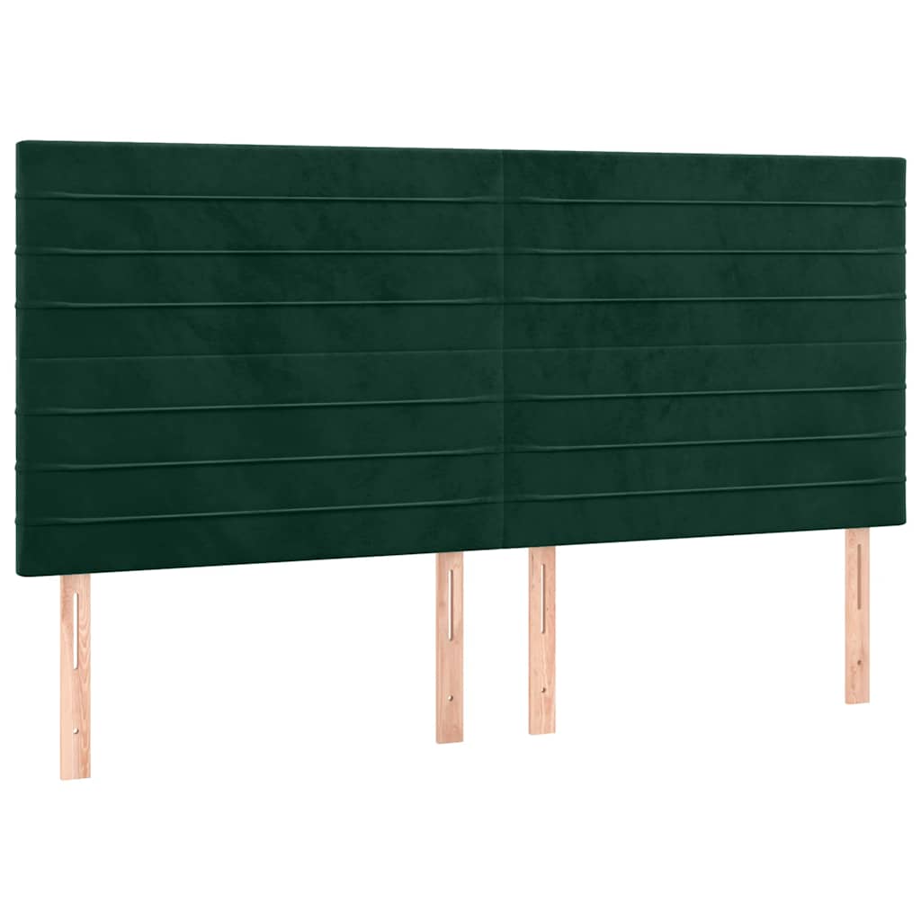 LED uzglavlje tamnozeleno 180x5x118/128 cm baršunasto