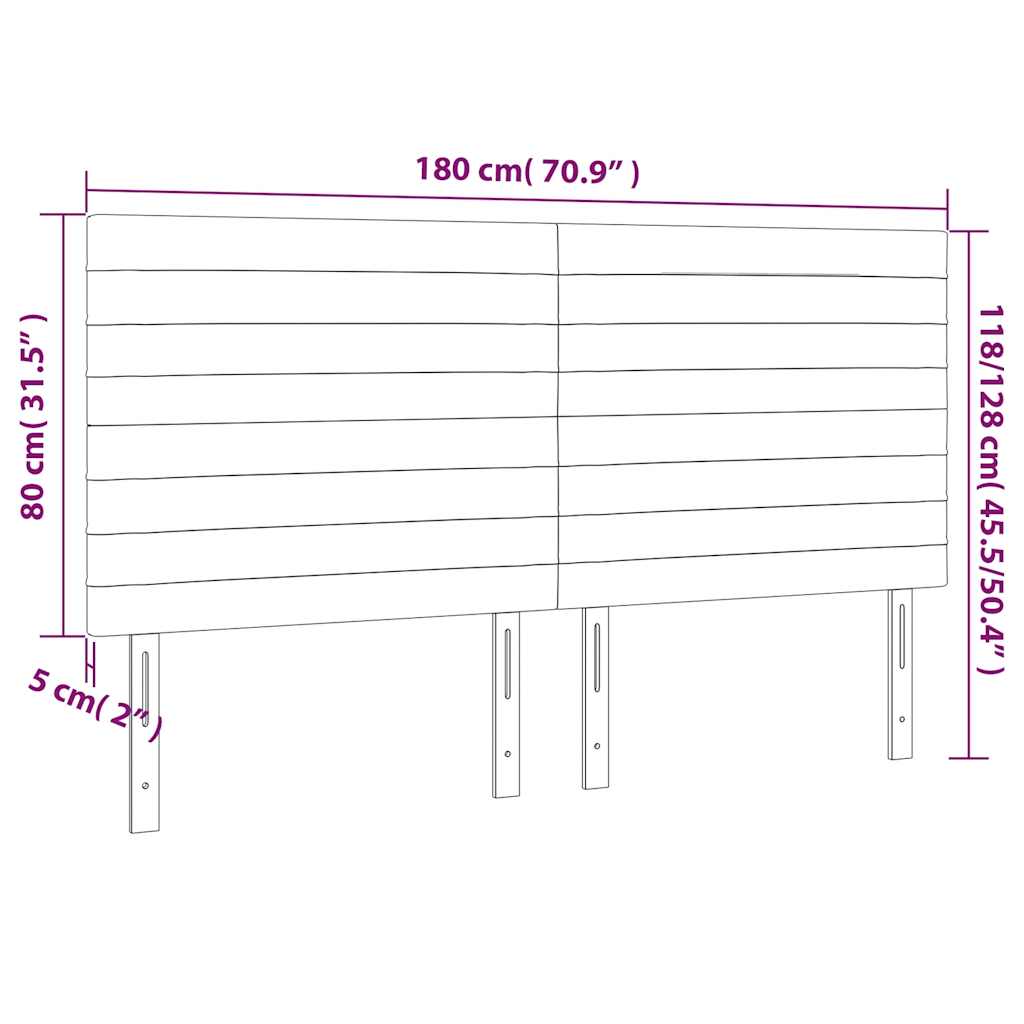 LED uzglavlje tamnoplavo 180x5x118/128 cm baršunasto