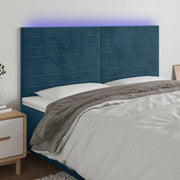LED uzglavlje tamnoplavo 180x5x118/128 cm baršunasto