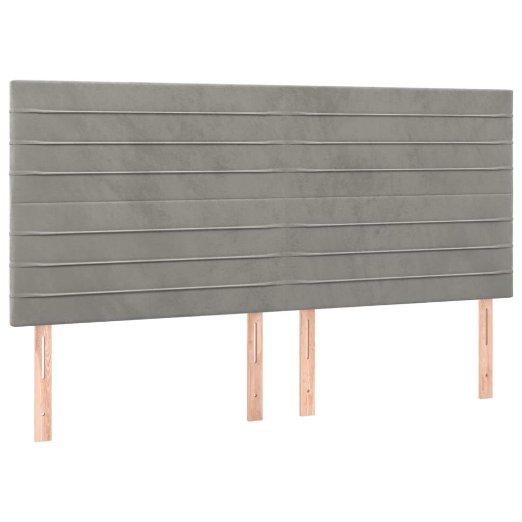 LED uzglavlje svjetlosivo 200x5x118/128 cm baršunasto