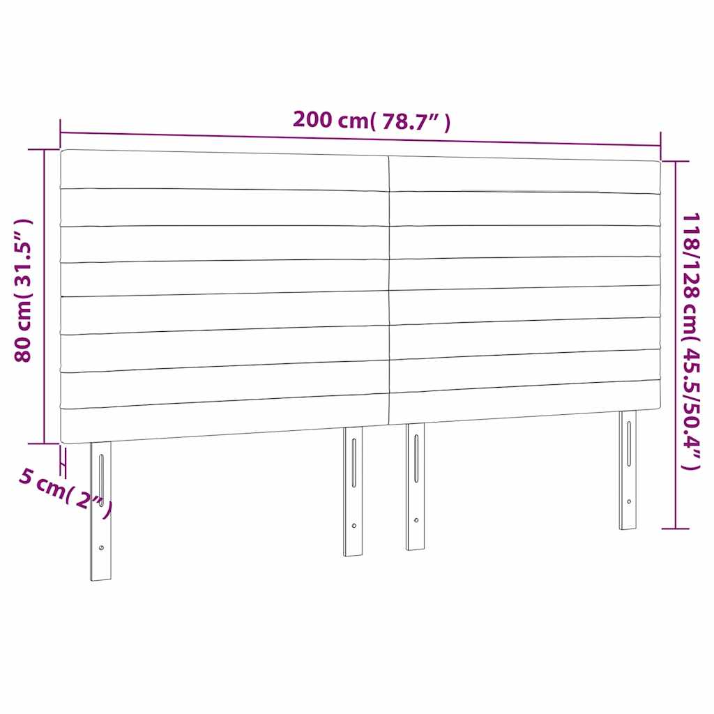 LED uzglavlje tamnozeleno 200x5x118/128 cm baršunasto