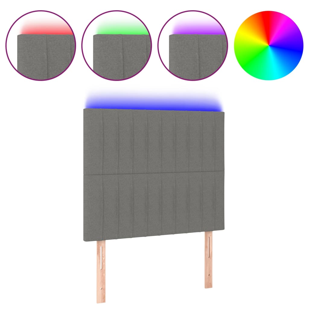 LED uzglavlje tamnosivo 80x5x118/128 cm od tkanine