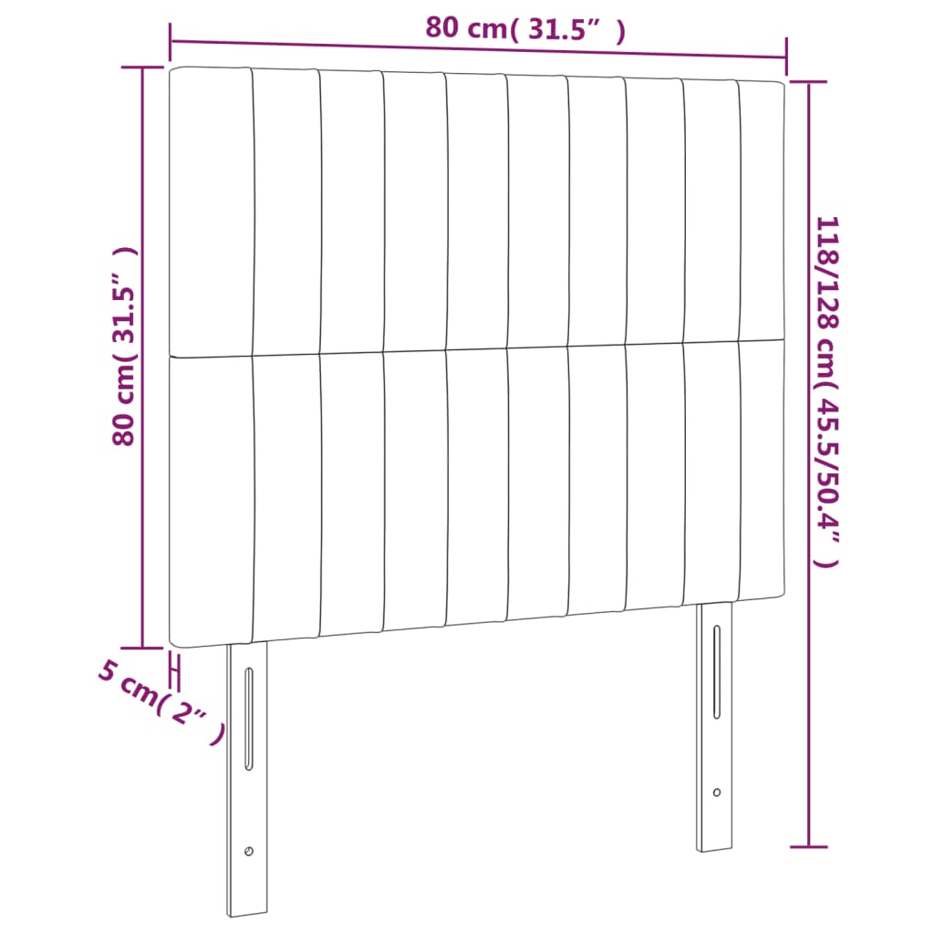 LED uzglavlje tamnosivo 80x5x118/128 cm od tkanine