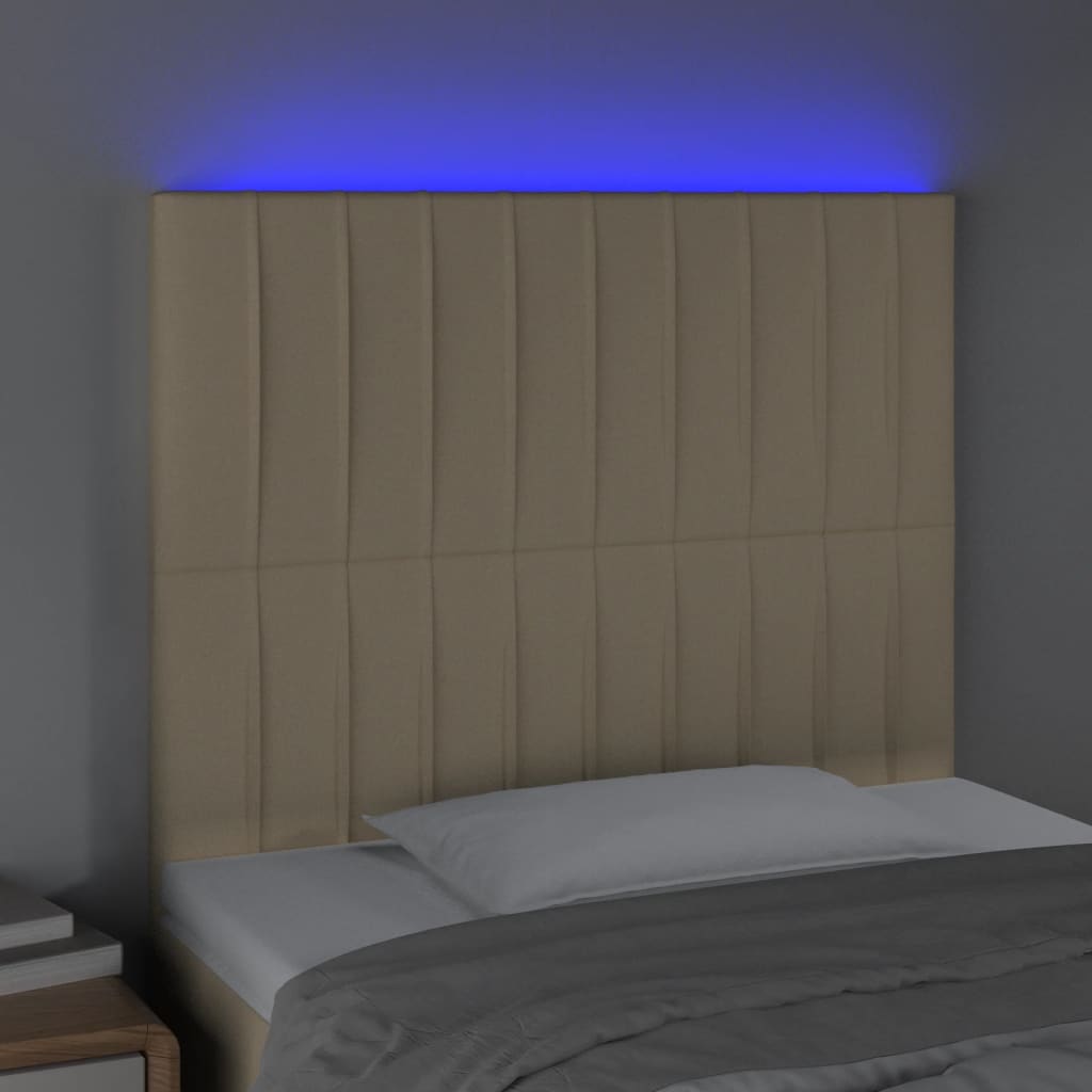 LED uzglavlje krem 80x5x118/128 cm od tkanine