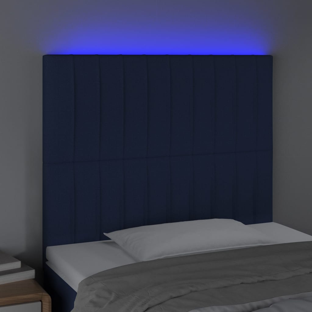 LED uzglavlje plavo 90x5x118/128 cm od tkanine