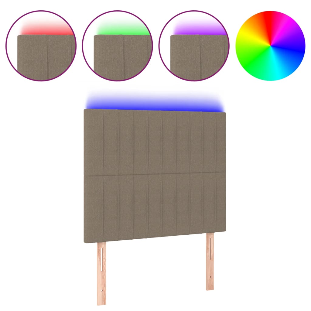 LED uzglavlje smeđesivo 100x5x118/128 cm od tkanine