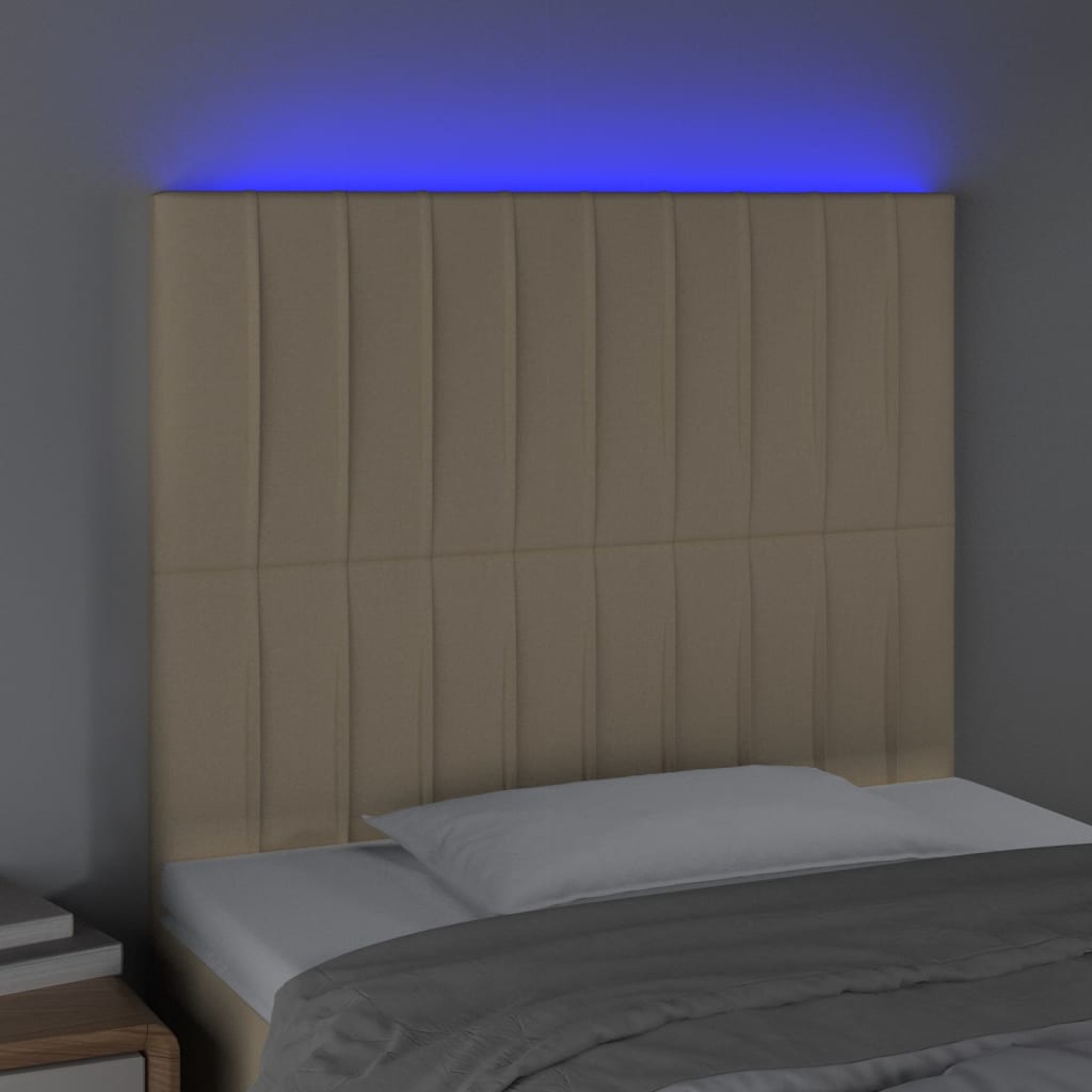 LED uzglavlje krem 100x5x118/128 cm od tkanine