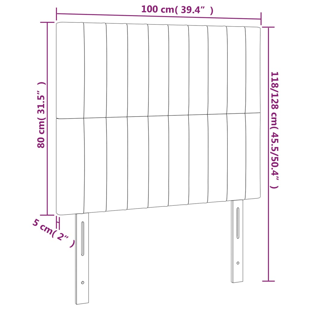 LED uzglavlje krem 100x5x118/128 cm od tkanine