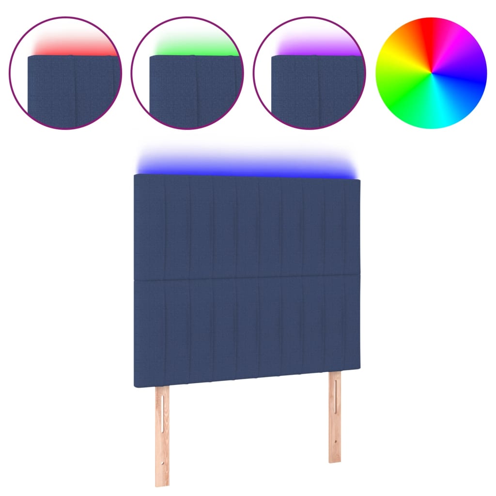 LED uzglavlje plavo 100x5x118/128 cm od tkanine