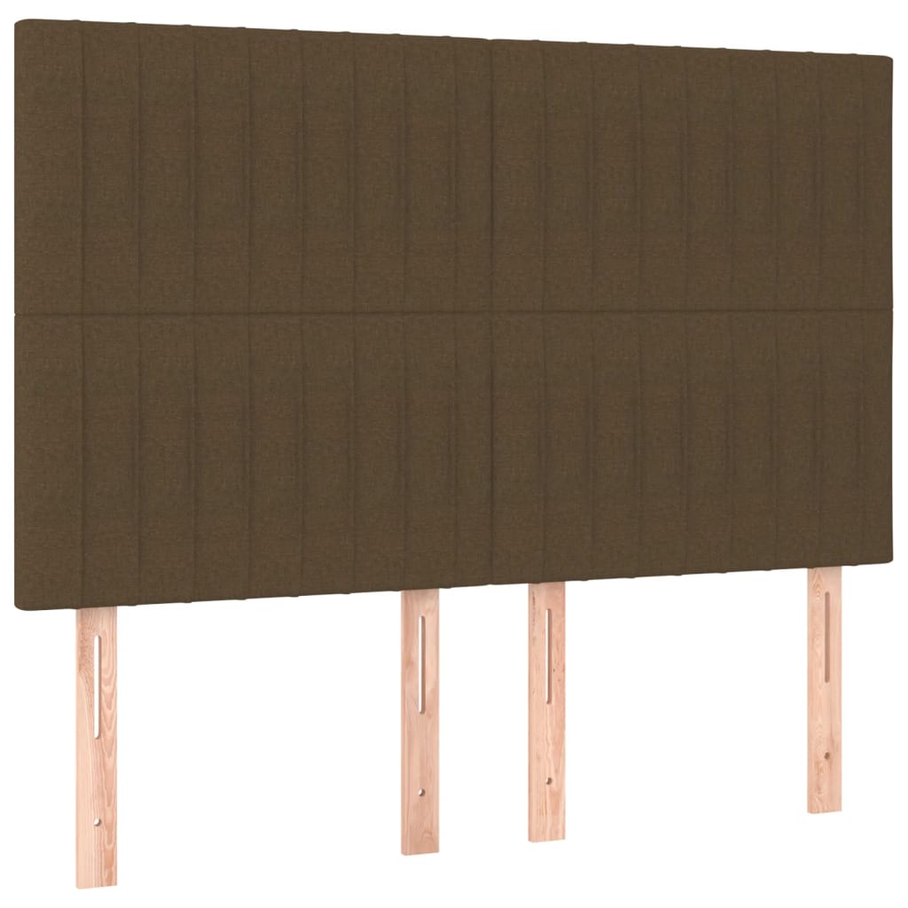 LED uzglavlje tamnosmeđe 144x5x118/128 cm od tkanine