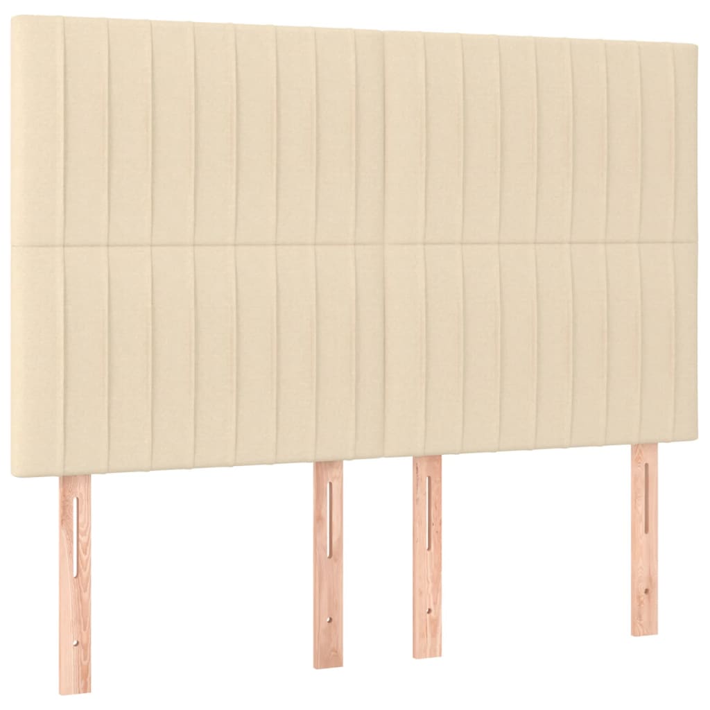 LED uzglavlje krem 144x5x118/128 cm od tkanine