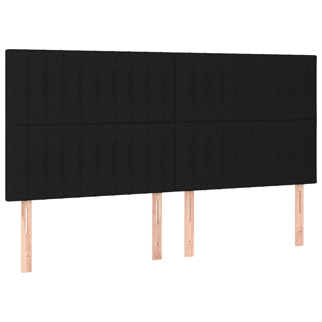 LED uzglavlje crno 180x5x118/128 cm od tkanine