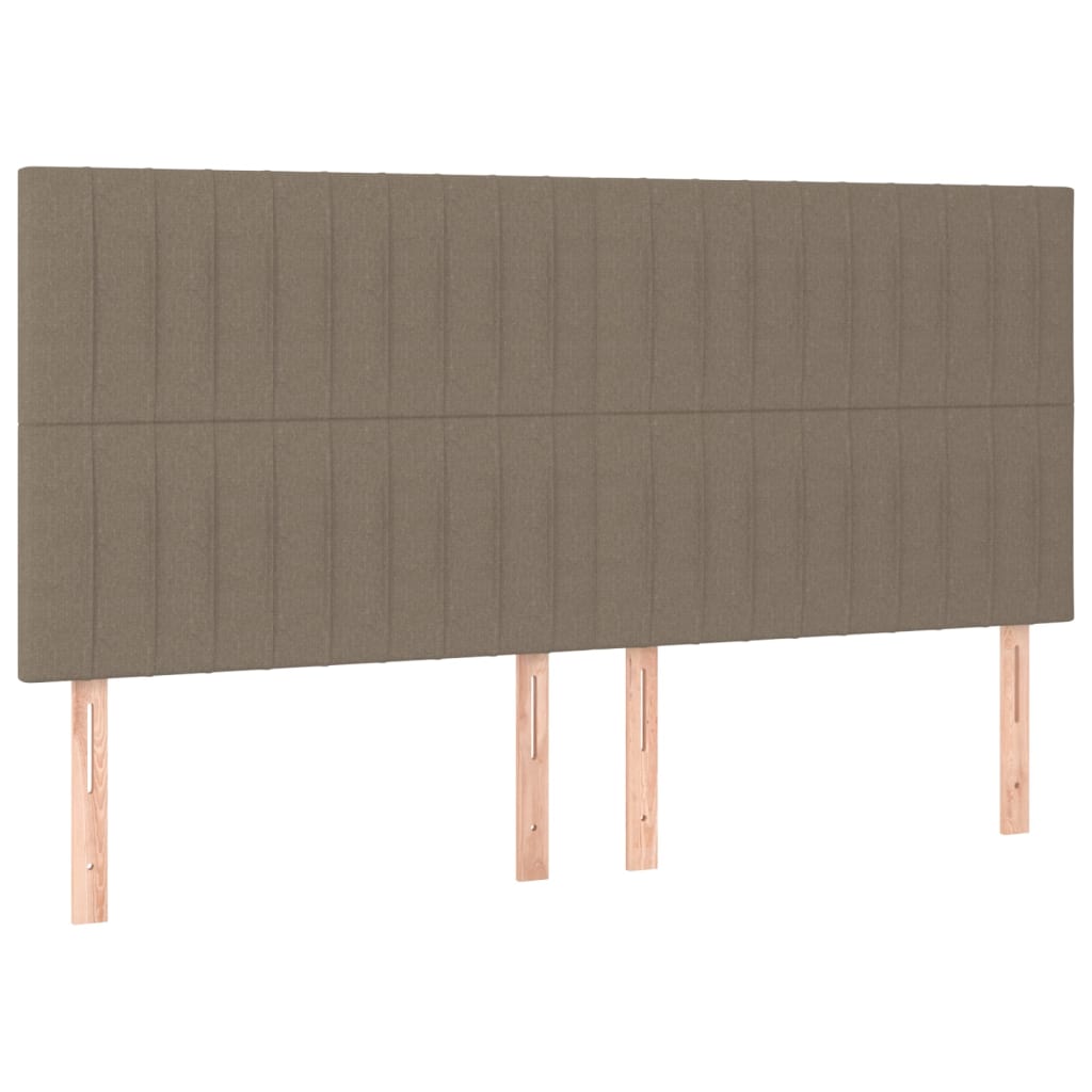 LED uzglavlje smeđesivo 200x5x118/128 cm od tkanine