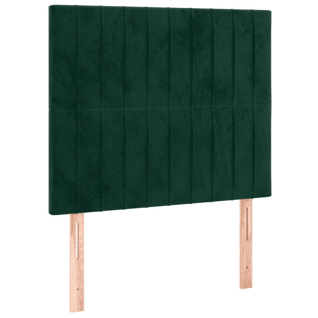 LED uzglavlje tamnozeleno 80x5x118/128 cm baršunasto