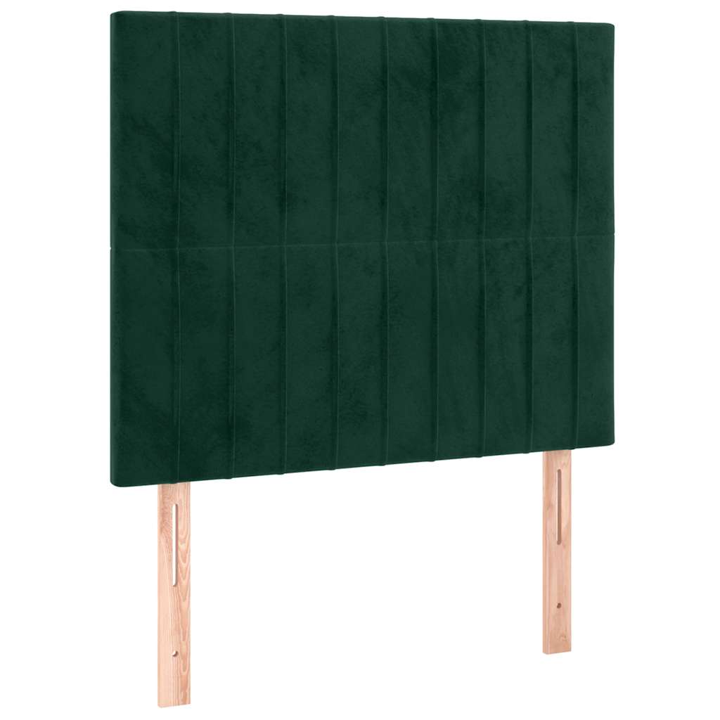 LED uzglavlje tamnozeleno 100x5x118/128 cm baršunasto