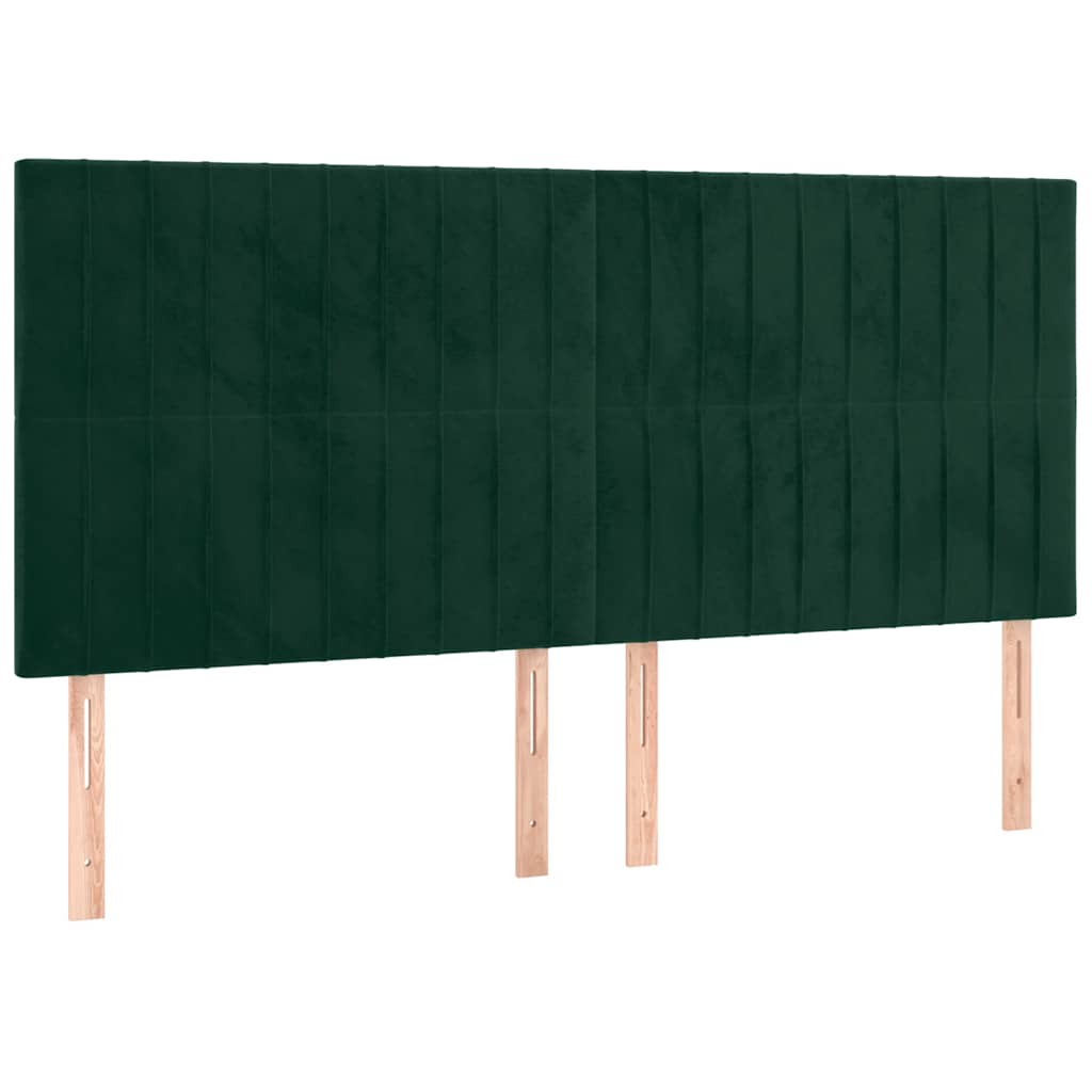 LED uzglavlje tamnozeleno 160x5x118/128 cm baršunasto
